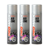 3X Promatic Alu Zinc Spray Paint 500ml Spray Paint